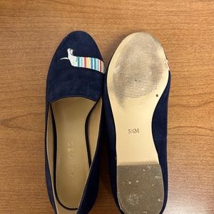 Unique and fun blue suede flats